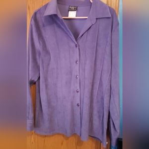 Southern Lady Womens Size 14 Purple Button Down Long Sleeve Shirt NWT